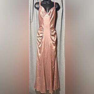 Jessica McClintock Blush Satin Gown